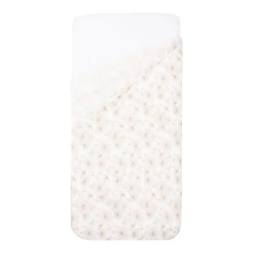 [20240-012] Tuck-Inn Sheet 40x80cm Flower Powder | White/Pink