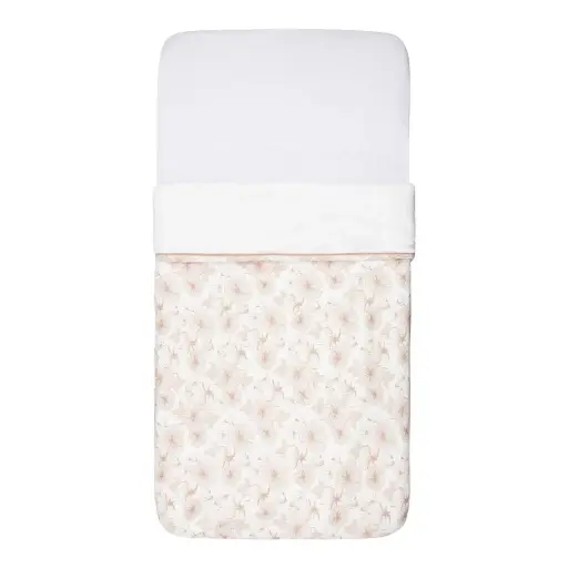 [20201-012] Tuck-Inn Deken 60x120cm/70x140cm Flower Powder | Wit/Roze