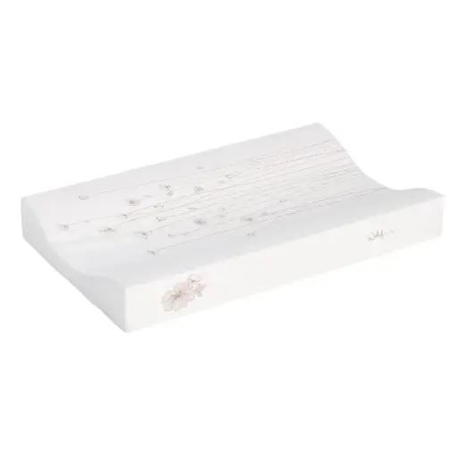 [11055-012] Changing pad 72x44cm Flower Powder | White