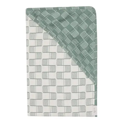 [01601-705] Bathcape Muslin 75x85cm Sticky Stripes | Offwhite/Green