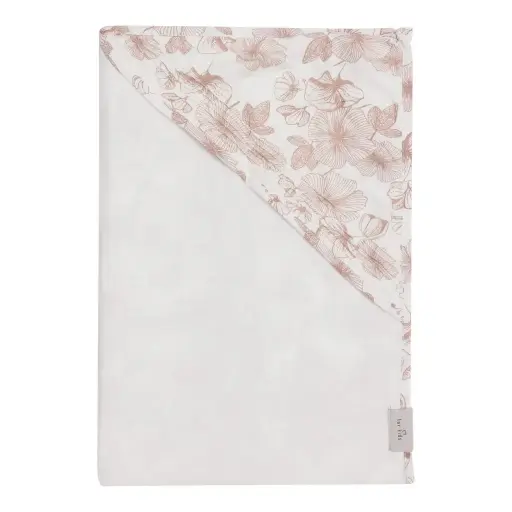 [01601-712] Bathcape Muslin 75x95cm Flower Powder | White/Pink