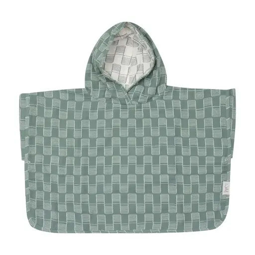 [01605-705] Poncho Muslin Sticky Stripes | Green