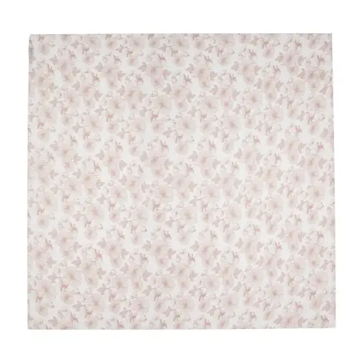 [01589-712] Cloth Muslin 110x110cm Flower Powder | White/Pink