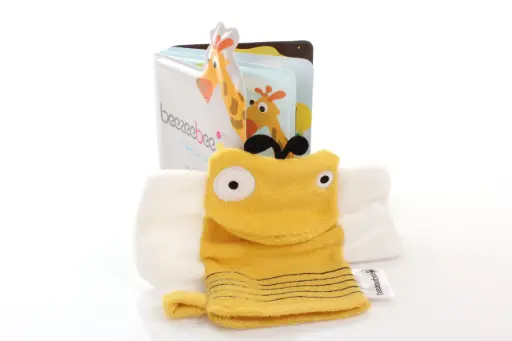 [02264-00] Bath book and mitt Bee Book