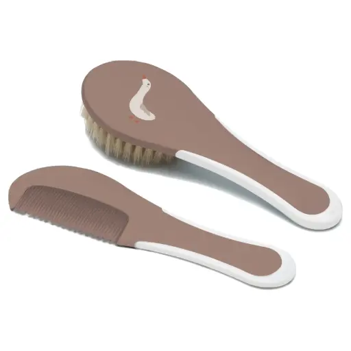 [06234-025] Brosse et peigne Dear Goose | Marron
