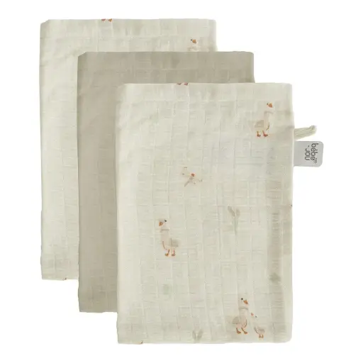 [03050-025] Washandjes Tetra 3 Stuks Dear Goose | Ecru 