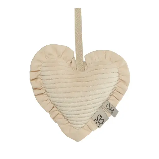 [01599-717] Fopspeendoekje Hart Velvet Rib Soft Sand | Ecru
