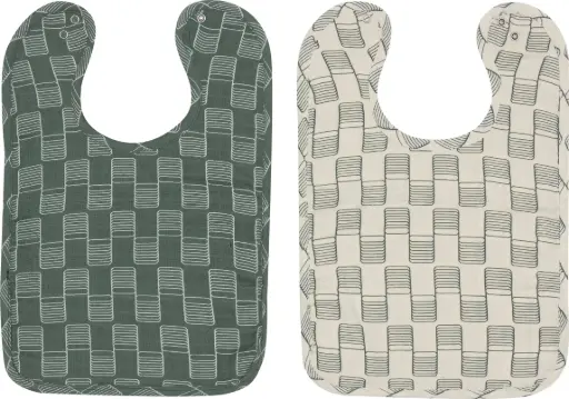 [01654-705] Slabben 2 Stuks Sticky Stripes | Offwhite/Groen