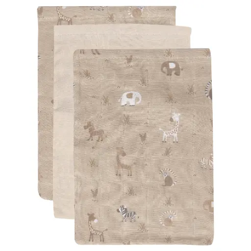 [03050-20N] Washandje Tetra 3 Stuks Steppe | Taupe 