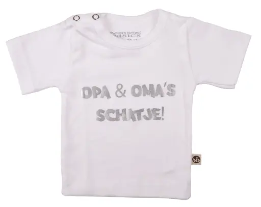 T-shirt 'opa's & oma's schatje' | Wit