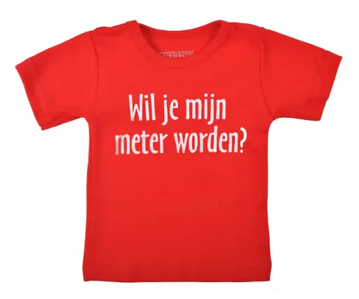 T-shirt 'Wil je mijn meter worden?' | Rouge