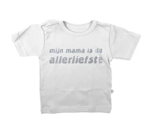 T-shirt 'Mijn mama is de allerliefste' | Wit