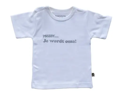 T-shirt 'Pssst ... je wordt oma' | Wit