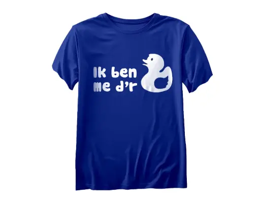 T-shirt 'Ik ben me d'r eendje' | Blauw