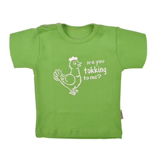 T-shirt 'Are you tokking to me?' | Groen