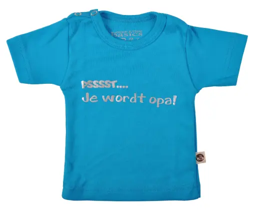 T-shirt 'Pssst ... je wordt opa!' | Turquoise