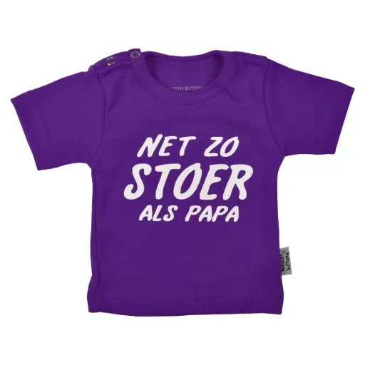 T-shirt 'Net zo stoer als papa' | Paars 