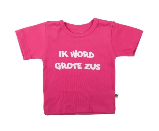T-shirt 'Ik word grote zus' | Fuchsia