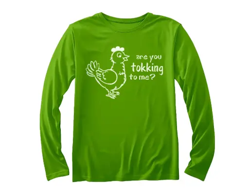 T-shirt à Manches Longues 'Are you tokking to me?' | Vert