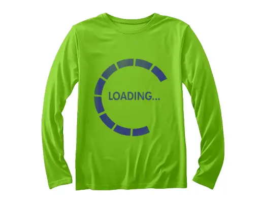 T-shirt Lange Mouw 'Loading' | Groen