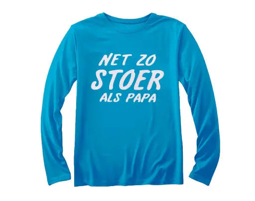 T-shirt à Manches Longues 'Net zo stoer als papa' | Turquoise