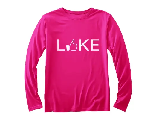 T-shirt Lange Mouw 'Like' | Fuchsia