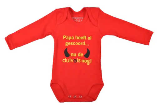 Romper Lange Mouw Rode Duivels 'Papa heeft al gescoord ... nu de Duivels nog' | Rood 
