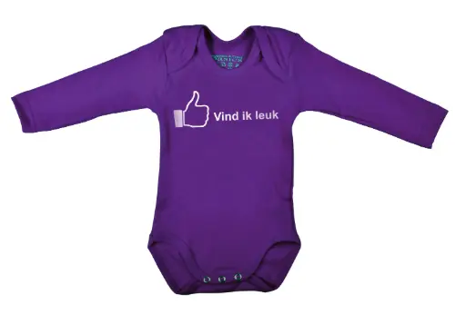 Romper Lange Mouw 'Vind ik leuk' | Paars