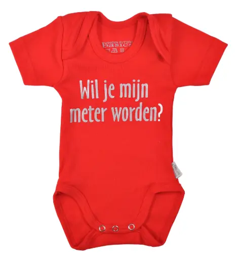 Romper 'Wil je mijn meter worden?' | Rood 