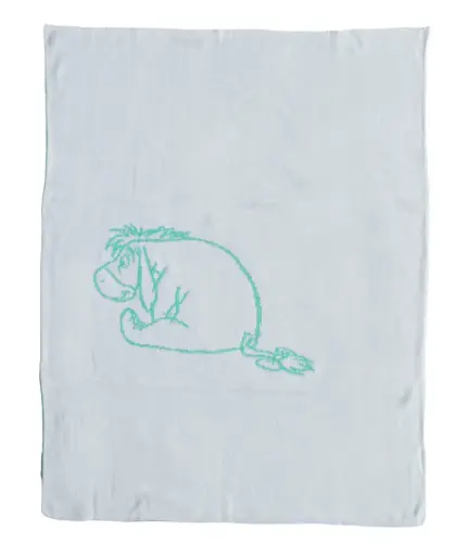 [01308-550] Deken Gebreid 75x100cm Wishing Pooh | Groen