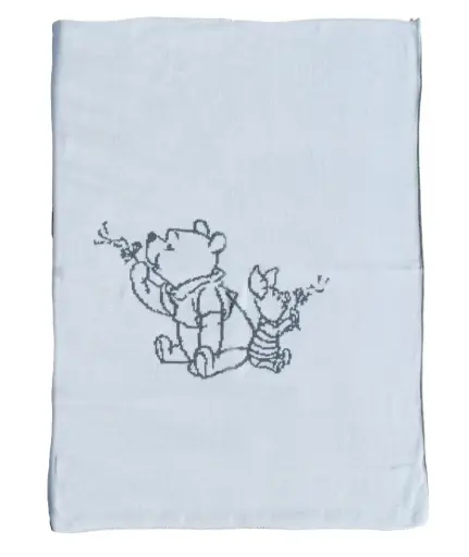 [01308-551] Deken Gebreid 75x100cm Wishing Pooh | Grijs