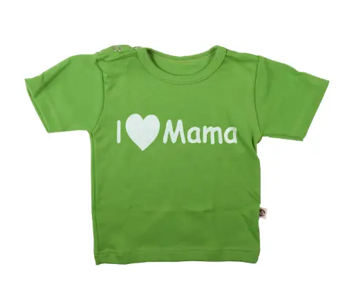 [01757-07S-74/80] T-shirt 'I love mama' | Groen 