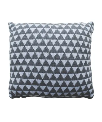 [05159-551] Kussen Gebreid 40x40cm Triangel | Grijs