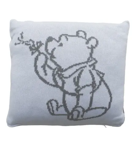 [05160-550] Kussen Gebreid 40x40cm Wishing Pooh | Grijs 